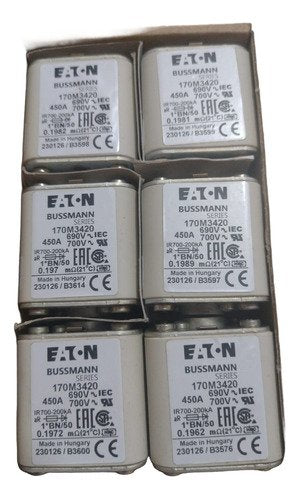 Fusível Nh 350a 690v Porcelana Eaton Bussmann 170m3420