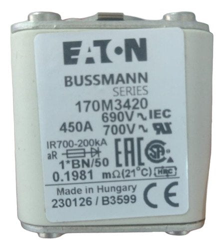 Fusível Nh 350a 690v Porcelana Eaton Bussmann 170m3420